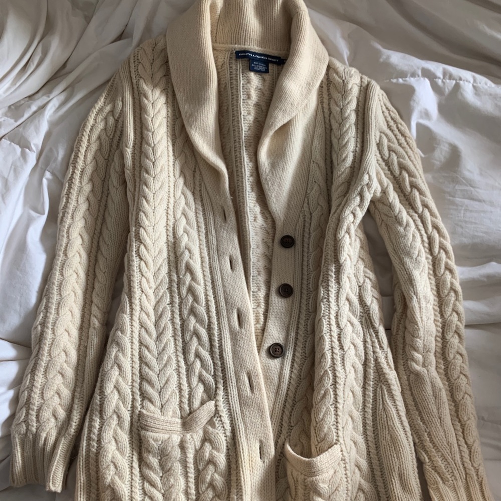 Vintage Ralph Lauren cream white wool sweater